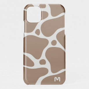 Bruin en wit abstract girafpatroon iPhone 11 hoesje