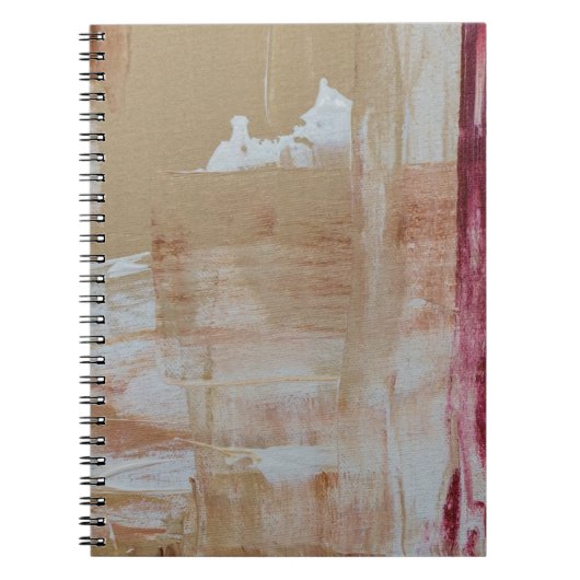 Bruin en wit abstract schilderij notitieboek (Voorkant)