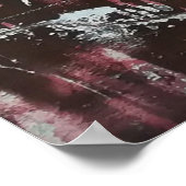 Bruin en wit abstract schilderij poster (Hoek)