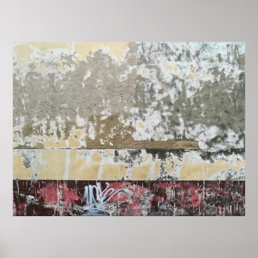 Bruin en wit abstract schilderij poster (Voorkant)