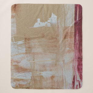Bruin en wit abstract schilderij sherpa deken