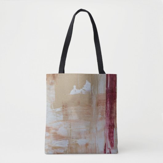 Bruin en wit abstract schilderij tote bag (Voorkant)