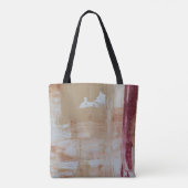 Bruin en wit abstract schilderij tote bag (Achterkant)