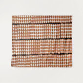 Bruin en wit Abstracte geometrische Wandkleed (Voorkant (horizontaal))