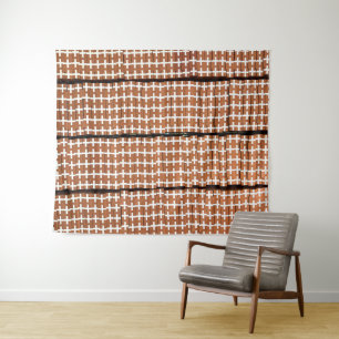 Bruin en wit Abstracte geometrische Wandkleed