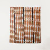 Bruin en wit Abstracte geometrische Wandkleed (Voorkant)