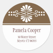 Bruin en wit adreslabel Stickers (Voorkant)