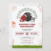 Bruin en wit Amerikaans Football Verjaardag Uitnod Save The Date (Voorkant)