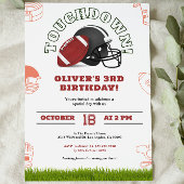 Bruin en wit Amerikaans Football Verjaardag Uitnod Save The Date