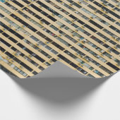 Bruin en wit betongebouw cadeaupapier (Hoek)