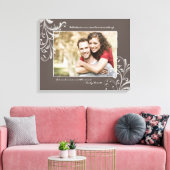 Bruin en Wit Bloemen Fotosjabloon Afbeelding Canvas Afdruk (Insitu (Woonkamer))