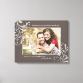 Bruin en Wit Bloemen Fotosjabloon Afbeelding Canvas Afdruk (Voorkant)