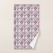 bruin en wit bloemmotief bad handdoek (Handdoek)