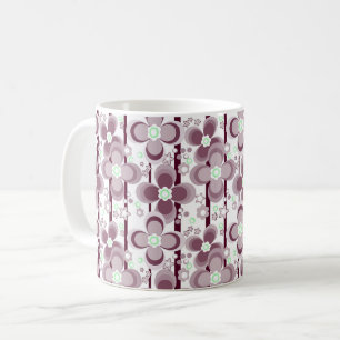 bruin en wit bloemmotief koffiemok