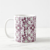 bruin en wit bloemmotief koffiemok (Links)