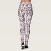 bruin en wit bloempatroon leggings (Achterkant)