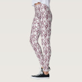bruin en wit bloempatroon leggings (Links)