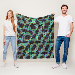 Bruin en wit cavia Abstract patroon, Fleece Deken