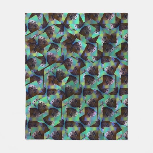 Bruin en wit cavia Abstract patroon, Fleece Deken (Voorkant)