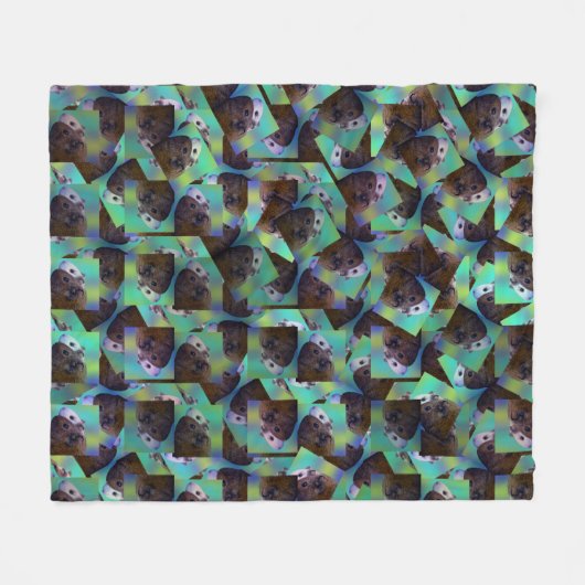 Bruin en wit cavia Abstract patroon, Fleece Deken (Voorkant (Horizontaal))