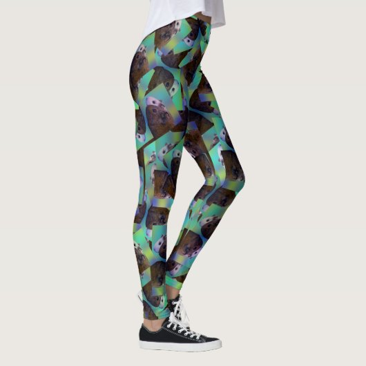 Bruin en wit cavia Abstract patroon, Leggings (Rechts)