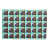 bruin en wit cavia baksteenpatroon, kussensloop (Achterkant)