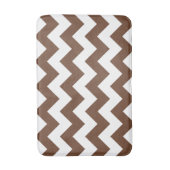 Bruin en wit Chevron Print Bath Mat (Voorkant Verticaal)