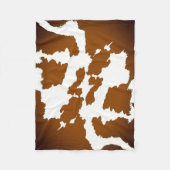 Bruin en wit Cow Print Patroon Fleece Deken (Voorkant)