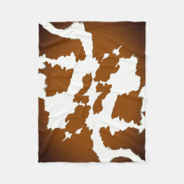 Bruin en wit Cow Print Patroon Fleece Deken