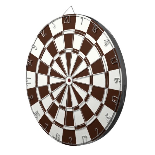 Bruin en wit dartbord (Voorkant Rechts)