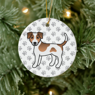 Bruin en wit Deens-Zweeds Farmdog Cute Dog Keramisch Ornament