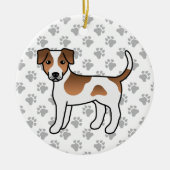 Bruin en wit Deens-Zweeds Farmdog Cute Dog Keramisch Ornament (Voorkant)
