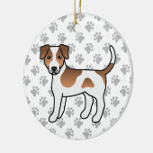 Bruin en wit Deens-Zweeds Farmdog Cute Dog Keramisch Ornament (Links)