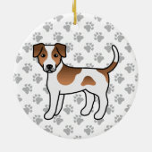 Bruin en wit Deens-Zweeds Farmdog Cute Dog Keramisch Ornament (Achterkant)