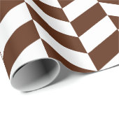 Bruin en wit Extra Groot Herringbone Cadeaupapier (Rol Hoek)