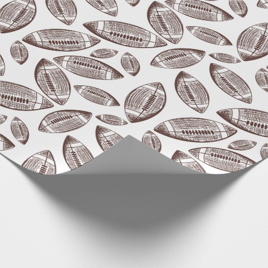 Bruin en wit Football Cadeaupapier (Hoek)