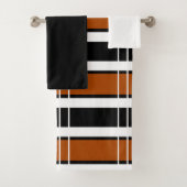 Bruin en wit gebundeld handdoekje bad handdoek (Insitu)