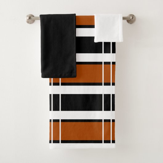 Bruin en wit gebundeld handdoekje bad handdoek (Insitu)