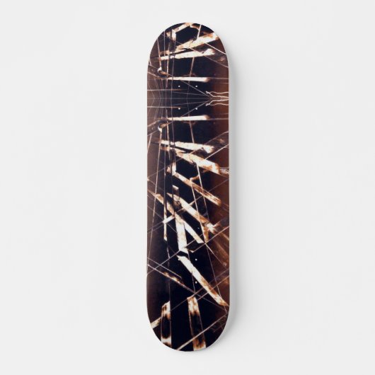 Bruin en wit gekrast persoonlijk skateboard (Voorkant)