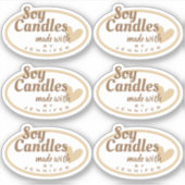 Bruin en wit gemaakt met liefdeshartenbeige kaarse sticker (Voorkant)