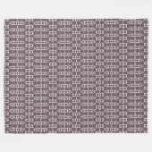 Bruin en wit geometrisch ornament fleece deken (Voorkant (Horizontaal))