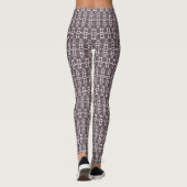 Bruin en wit geometrisch ornament leggings (Achterkant)