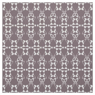 Bruin en wit geometrisch ornament stof