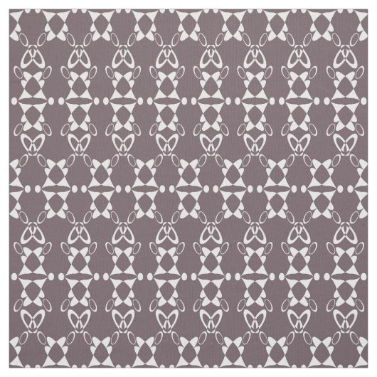 Bruin en wit geometrisch ornament stof (Swatch)