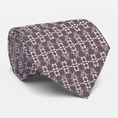 Bruin en wit geometrisch ornament stropdas (Opgerold)