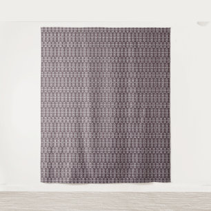 Bruin en wit geometrisch ornament wandkleed