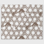 Bruin en wit geometrisch patroon cadeaupapier (Vlak)