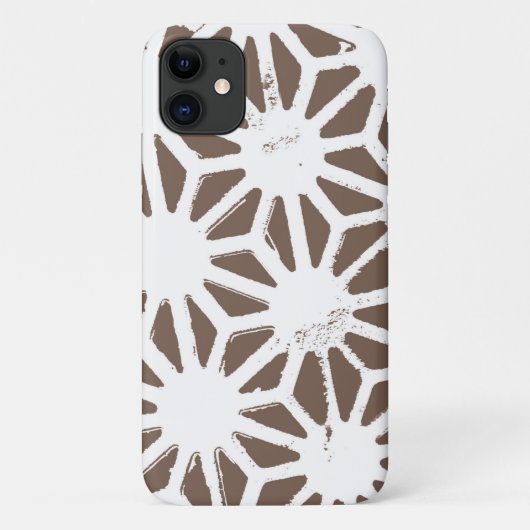 Bruin en wit geometrisch patroon Case-Mate iPhone case (Achterkant)