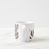 Bruin en wit geometrisch patroon espresso kop (Achterkant)