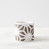 Bruin en wit geometrisch patroon espresso kop (Voorkant)
